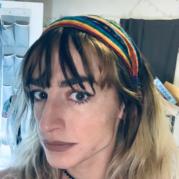 ✖️Rainbow Hippie Fabric Batik Style Headband - Picture 7 of 7